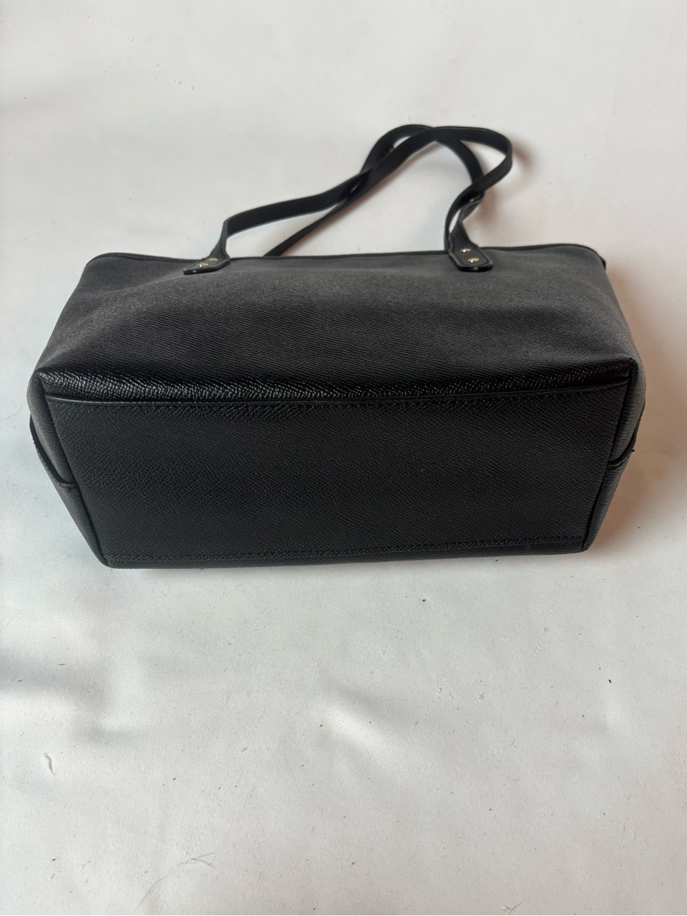 Coach Mini City Tote Black Cross Grain Leather Top Handle Top Zip #22967 - Picture 3 of 11